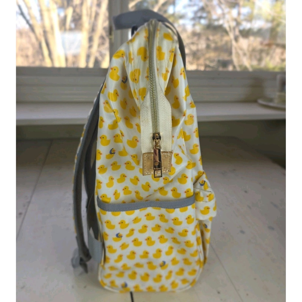 Yellow Rubber Duck Print Washable Waterproof Backpack Diaper Bag Travel - Picture 2 of 15